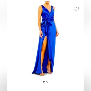 Mac Dugal NWT Satin tie waist slit formal dress Size 14